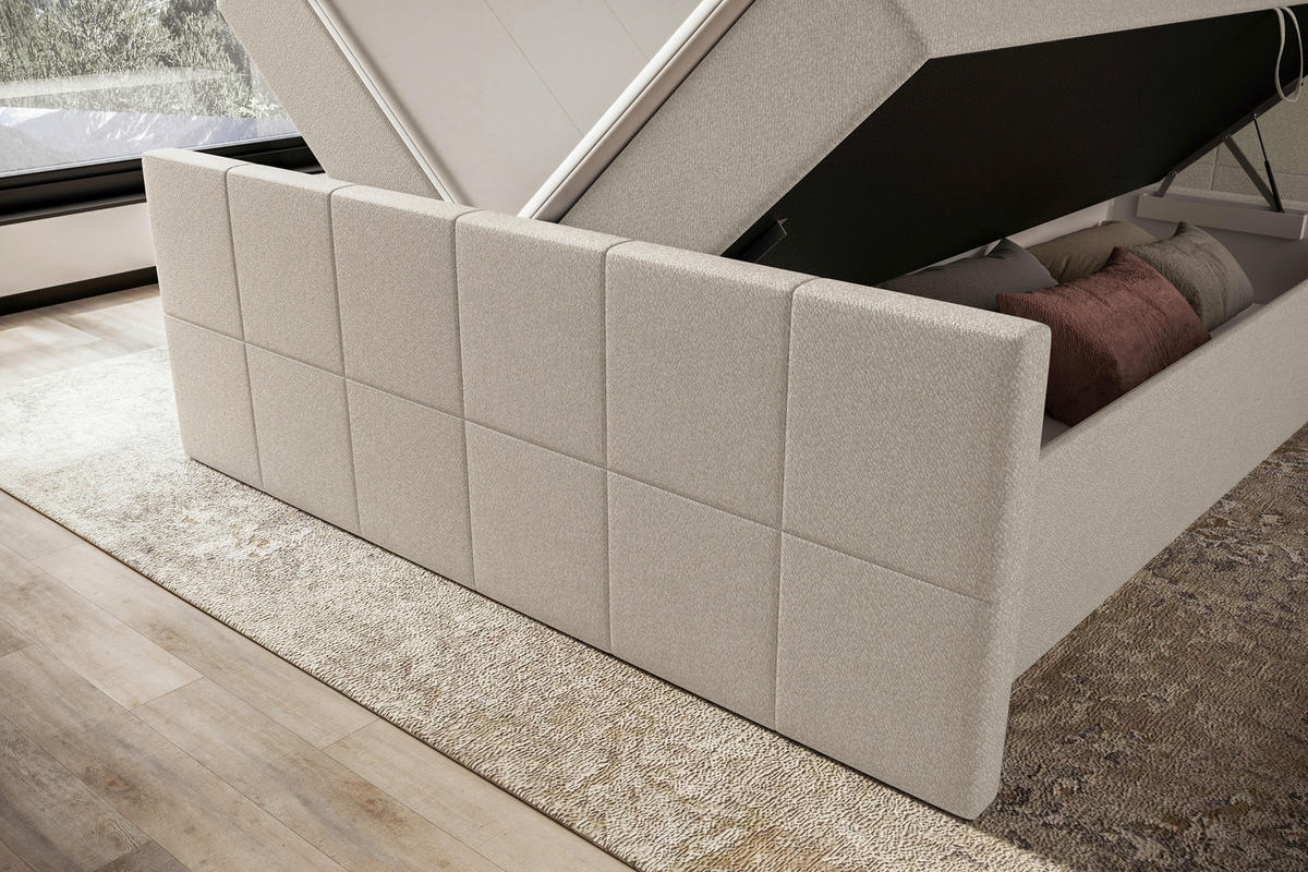 BOXBETT 120/200 cm  in Beige  - Beige, KONVENTIONELL, Kunststoff/Textil (120/200cm) - Boxxx