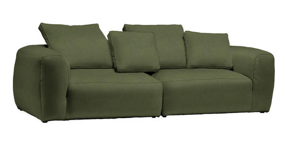 BIGSOFA Samt Dunkelgrün  - Dunkelgrün/Schwarz, MODERN, Kunststoff/Textil (260/70/122cm) - Carryhome