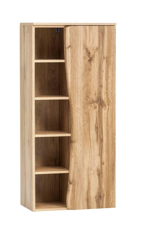 MIDISCHRANK 60/130/35 cm - Eiche Wotan/Silberfarben, Natur, Holzwerkstoff/Kunststoff (60/130/35cm) - Xora