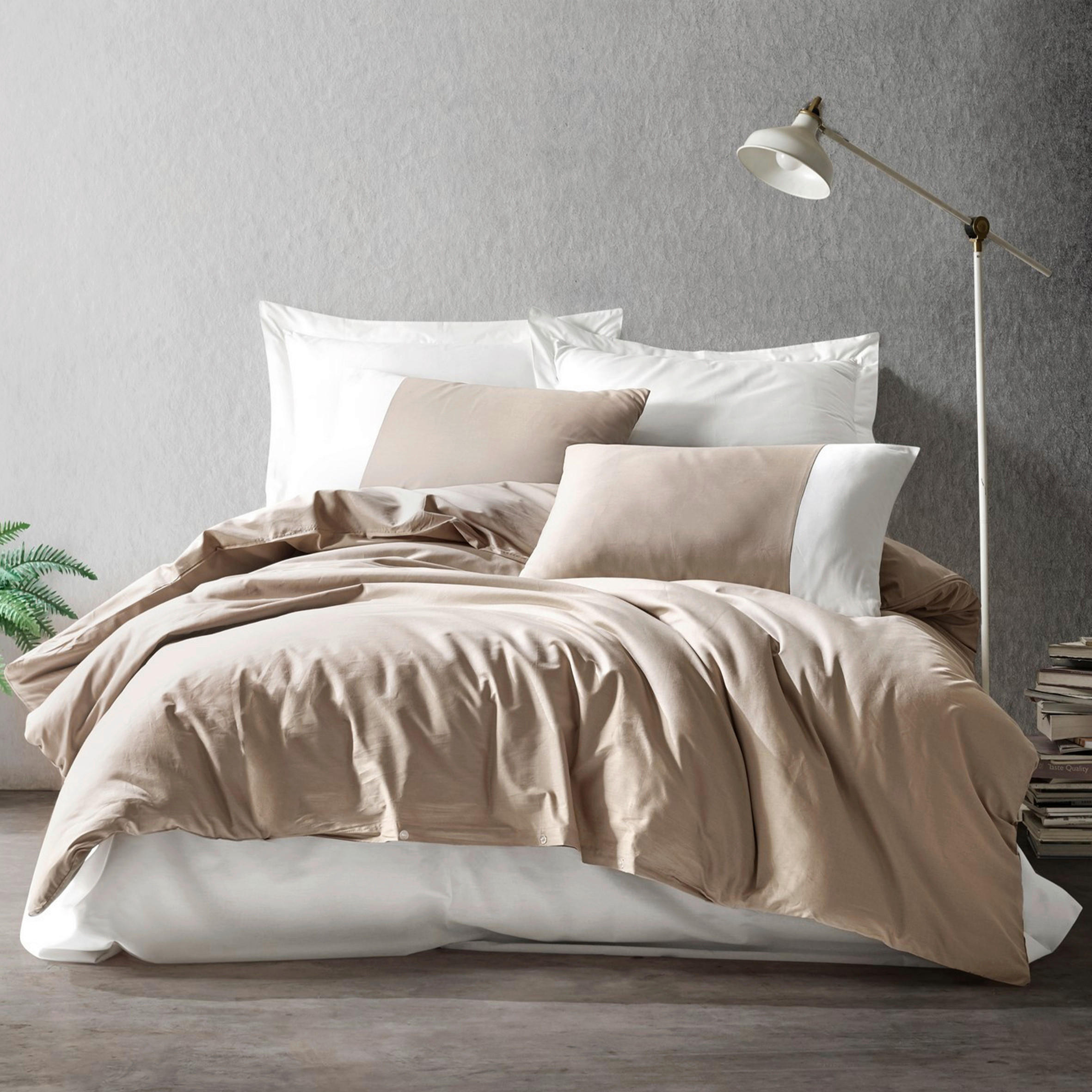 BETTWÄSCHE Renforcé 135/200 cm  - Creme/Braun, Basics, Textil (135/200cm)