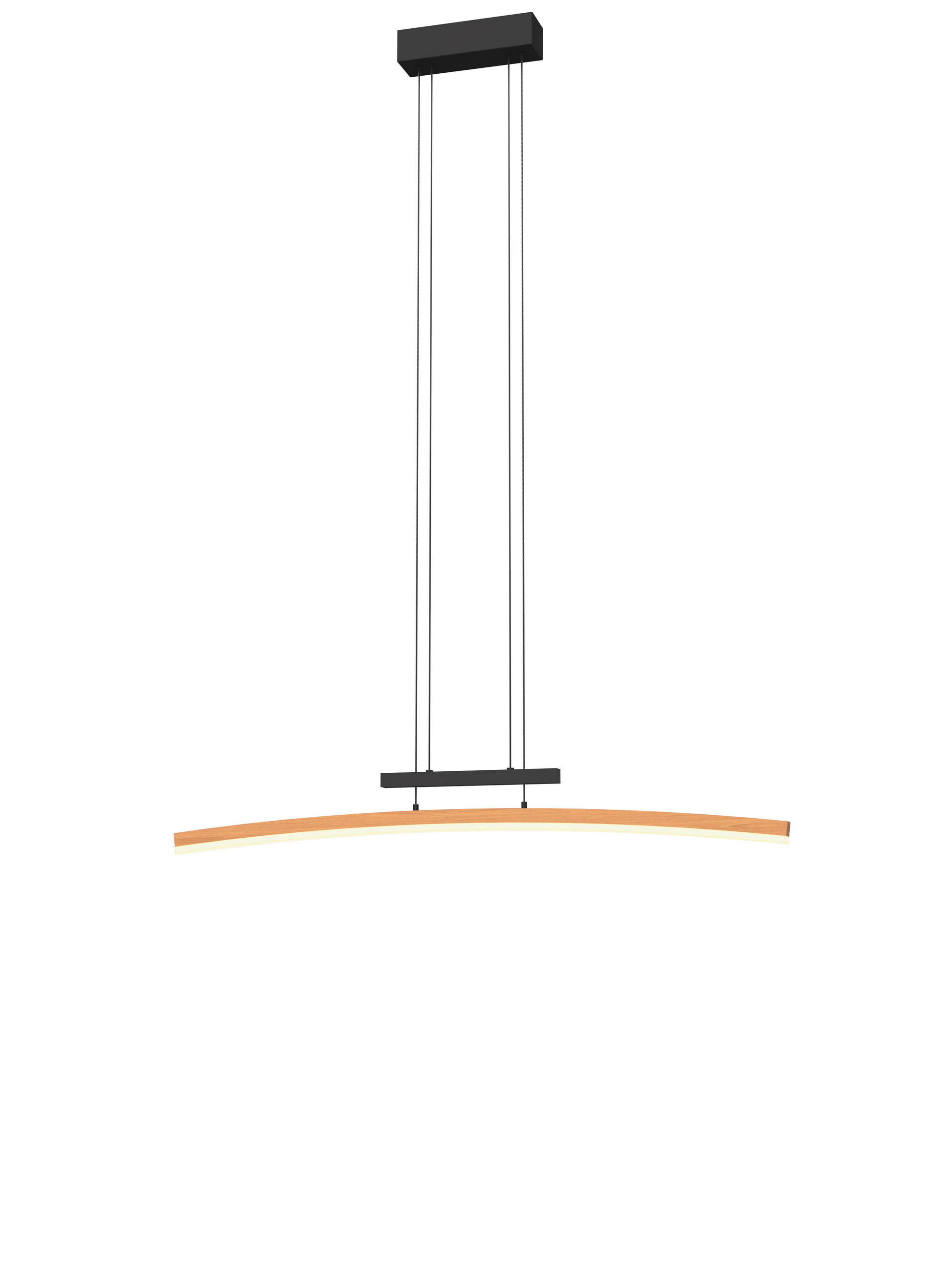 LAMPĂ SUSPENDATĂ CU LED 90/6/150 cm  - fag colonial/negru, Natur, lemn/metal (90/6/150cm)