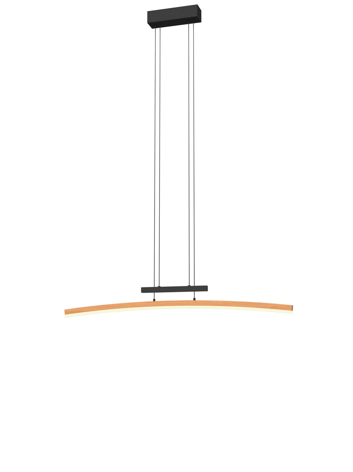 LAMPĂ SUSPENDATĂ CU LED 90/6/150 cm  - fag colonial/negru, Natur, lemn/metal (90/6/150cm)
