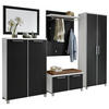 GARDEROBE 6-teilig  in 260/193/40 cm  - Hellbraun/Weiss, Design, Glas/Holzwerkstoff (260/193/40cm)
