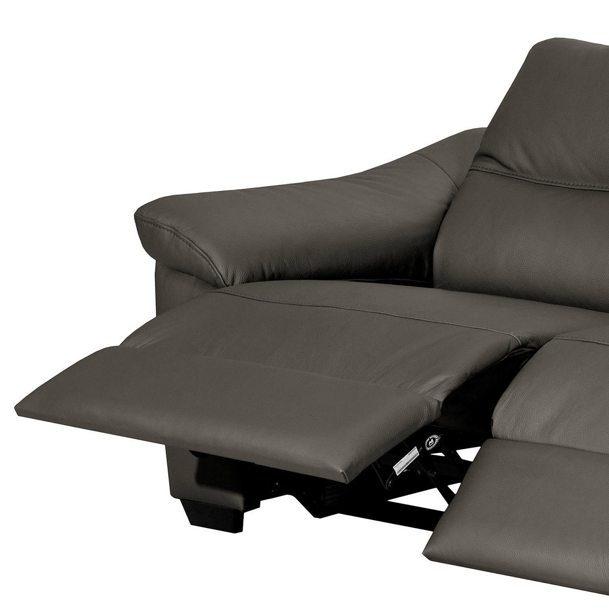 2-SITZER-SOFA Echtleder Anthrazit  - Anthrazit/Schwarz, Design, Leder/Holz (174/97/97cm) - Livetastic