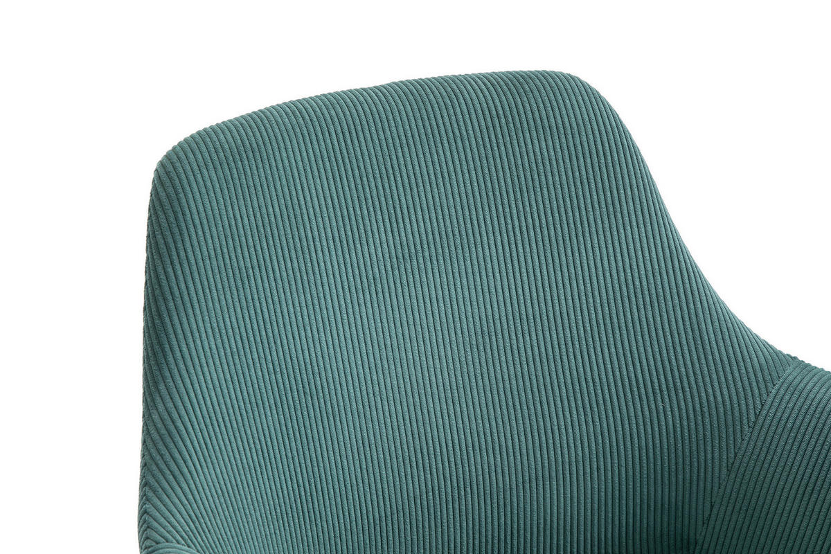 ARMLEHNSTUHL 2 Stück  in Cord  - Schwarz/Grün, MODERN, Textil/Metall (64/86/59cm) - Livetastic