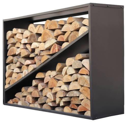 KAMINHOLZREGAL 35/80/114,5 cm  Metall  - Schwarz, Basics, Metall (35/80/114,5cm) - Ambia Garden