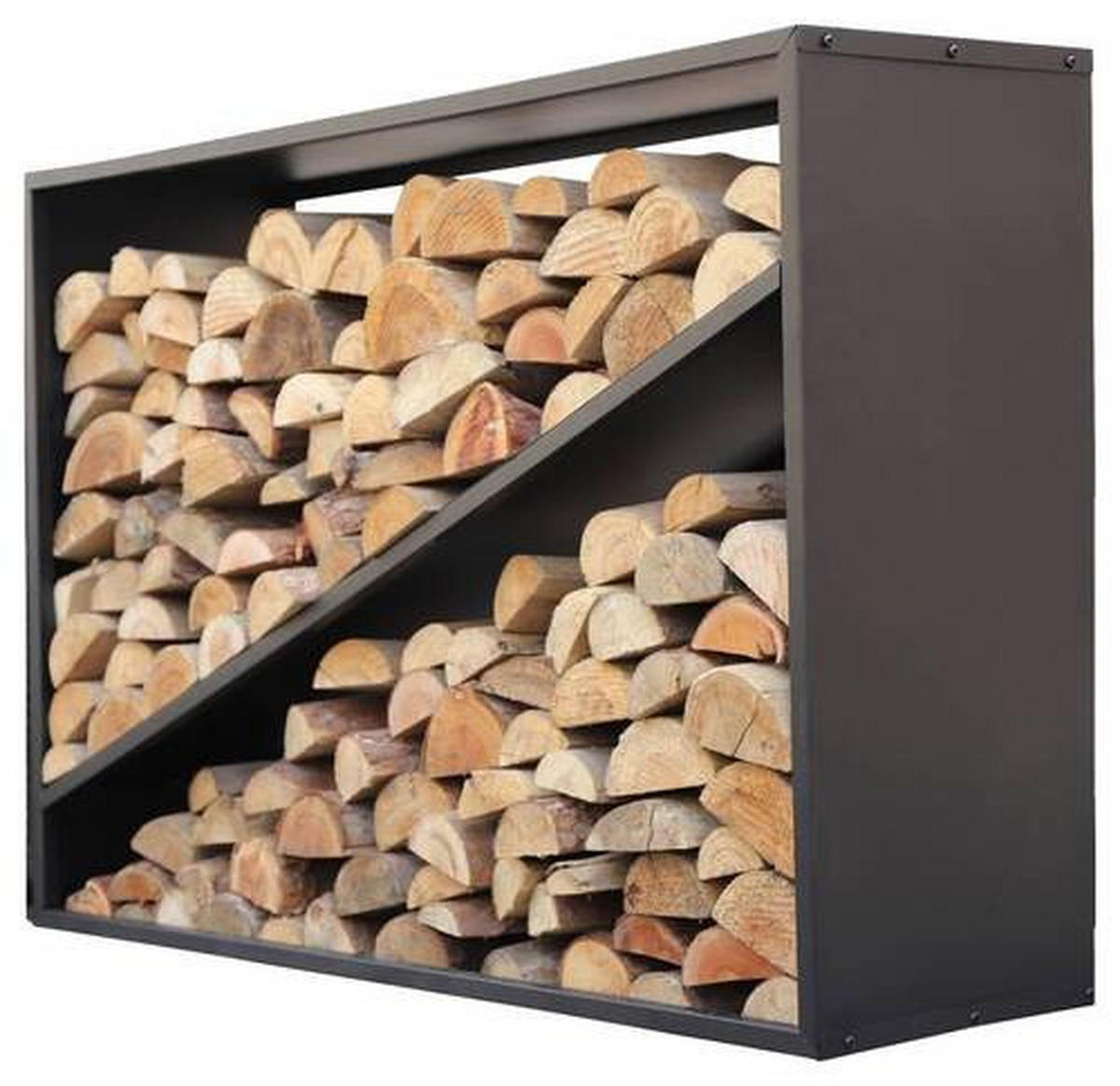 KAMINHOLZREGAL 35/80/114,5 cm  Metall  - Schwarz, Basics, Metall (35/80/114,5cm)