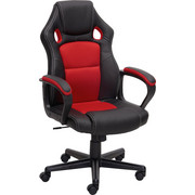 CHEFSESSEL in Lederlook Rot, Schwarz - Rot/Schwarz, Design, Kunststoff/Textil (62/103-113/67cm) - Xora