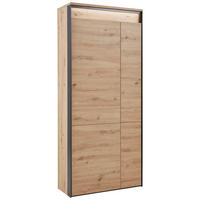 GARDEROBENSCHRANK  in 87,7/200/37,8 cm  - Schwarz/Eiche Artisan, KONVENTIONELL, Holzwerkstoff (87,7/200/37,8cm) - Voleo