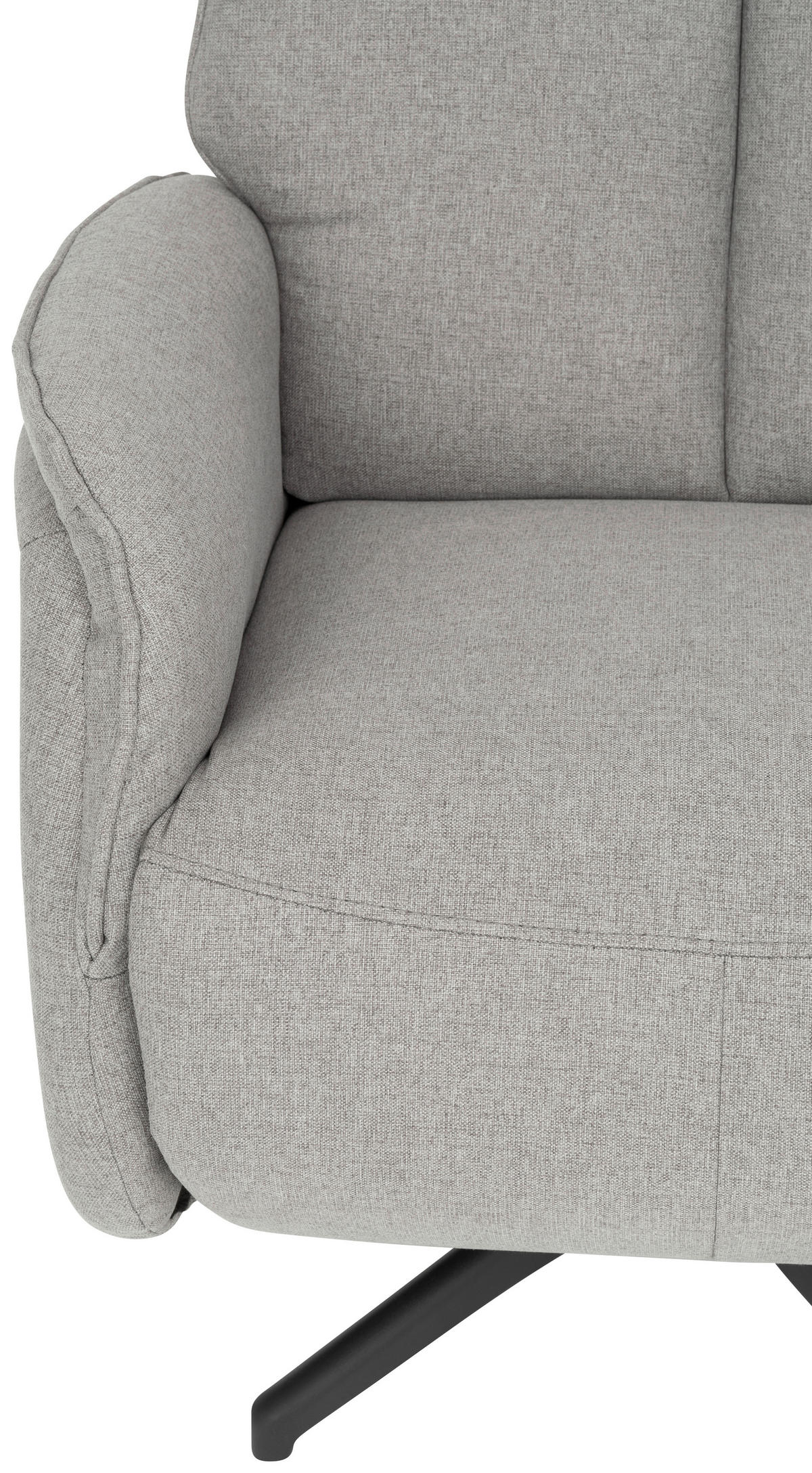 FERNSEHSESSEL  mit Flachgewebe Grau  - Schwarz/Grau, Design, Textil/Metall (71/105/85cm) - MID.YOU