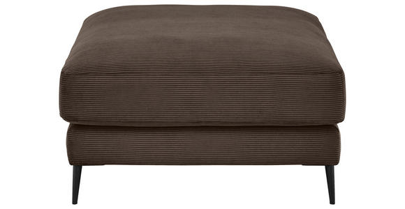 HOCKER Feincord Mokka  - Schwarz/Mokka, Design, Textil/Metall (90/43/90cm) - Dieter Knoll