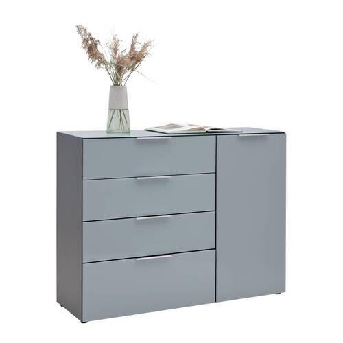 TÁLALÓSZEKRÉNY 134/102/42 cm  - ezüst/grafitszürke, Modern, műanyag/faalapú anyag (134/102/42cm) - Premium Living