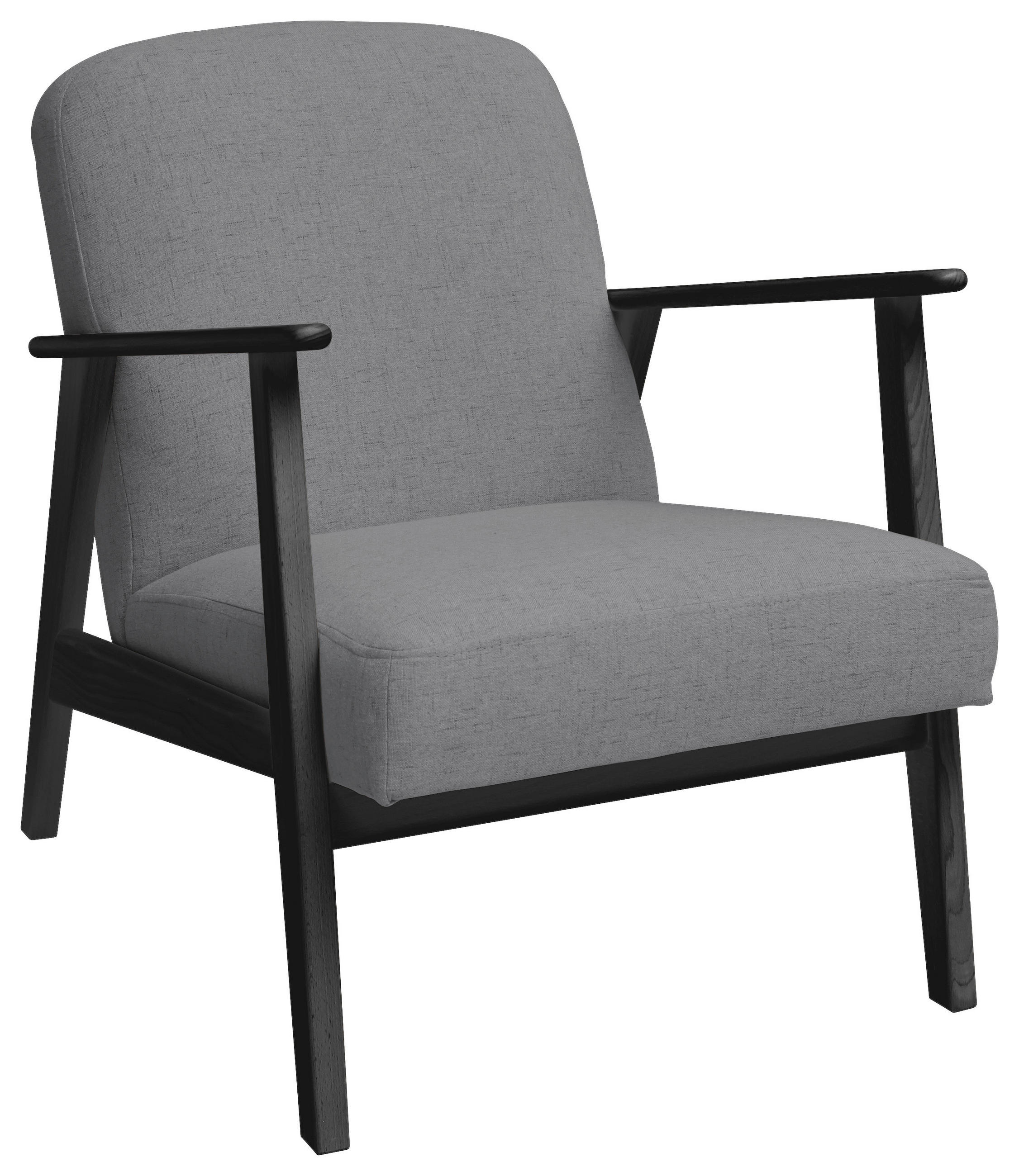 SESSEL Webstoff Grau, Schwarz    - Schwarz/Grau, Natur, Holz/Textil (63/78/78cm) - Livetastic