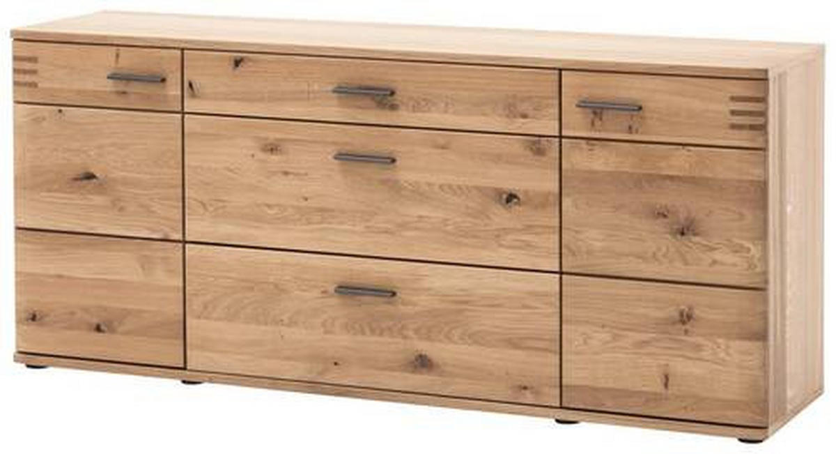 SIDEBOARD 180/78/44 cm  - ek Bianco/svart, Design, metall/trämaterial (180/78/44cm) - Livetastic