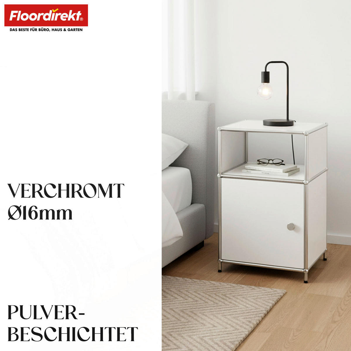REGAL Weiß  - Weiß, Basics, Metall (40/65/40cm) - Floordirekt