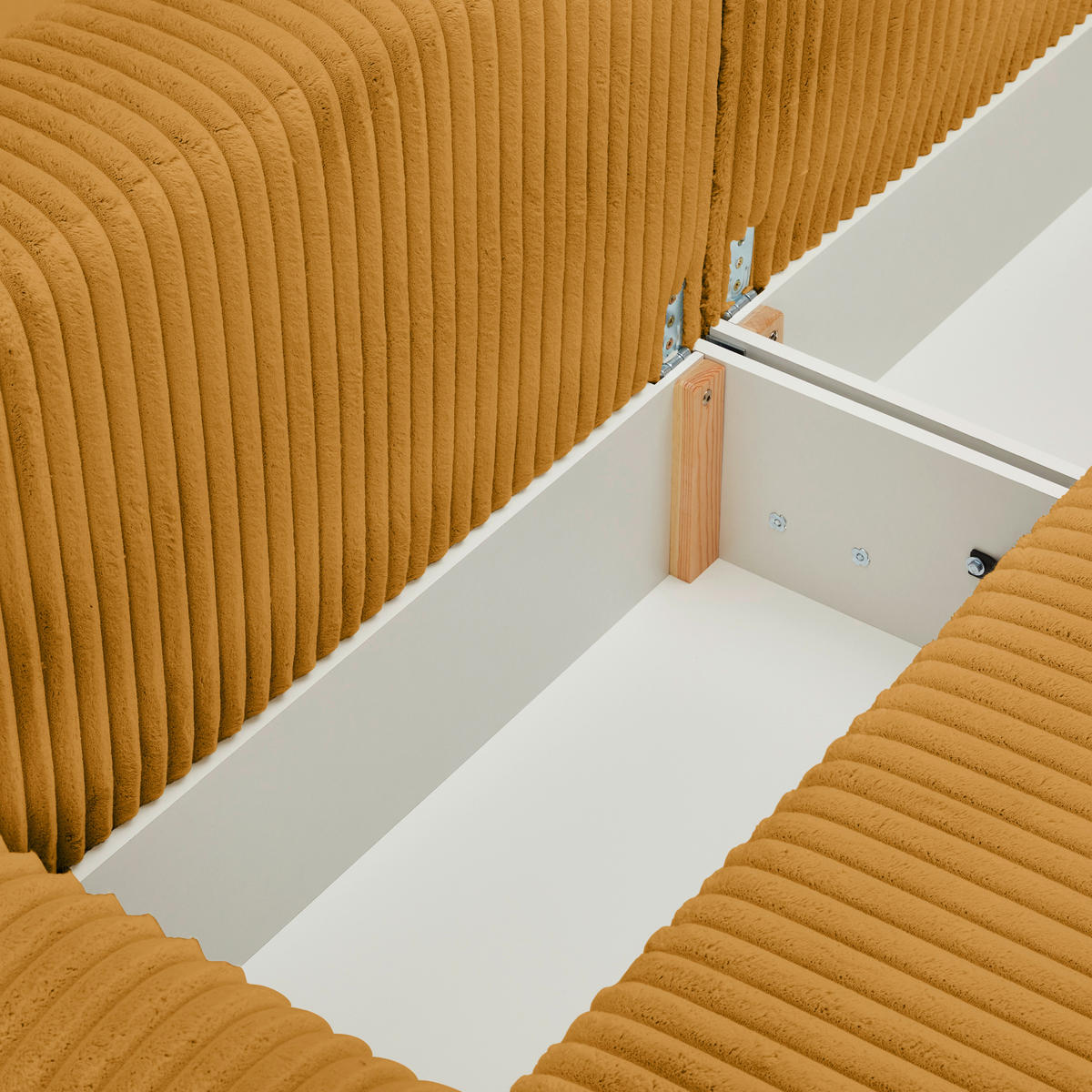 BÄDDSOFFA i manchester, plysch orange  - orange/svart, Modern, textil/plast (240/90/120cm) - MID.YOU