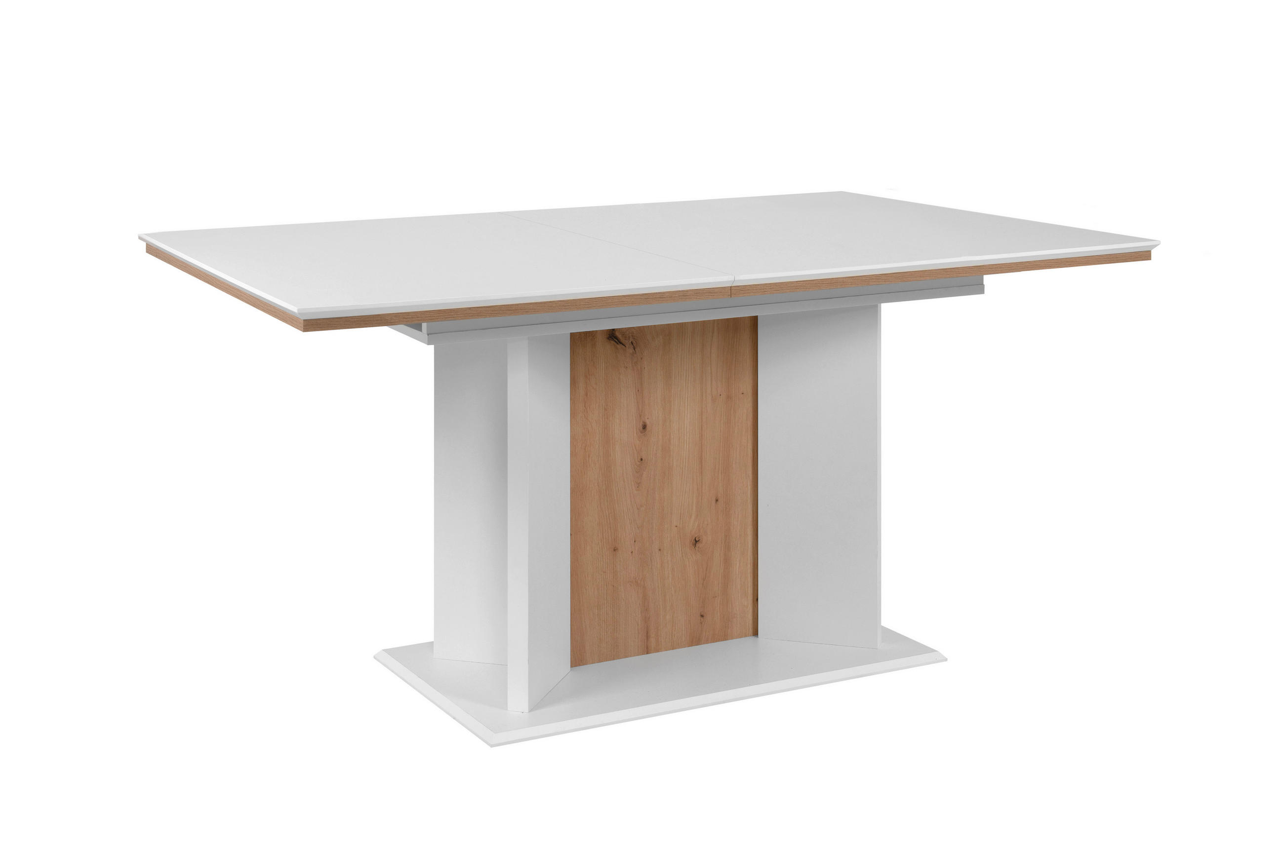 ESSTISCH Weiß, Eiche Artisan rechteckig  ausziehbar  - Weiß/Eiche Artisan, MODERN, Holzwerkstoff (160/90/76cm) - MID.YOU