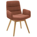 ARMLEHNSTUHL  in Cord  - Rostfarben/Naturfarben, Design, Holz/Textil (61/88/66cm) - Dieter Knoll