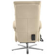 RELAXSESSEL in Leder Ecru  - Ecru/Edelstahlfarben, Design, Leder/Metall (70/124/85cm) - Cantus