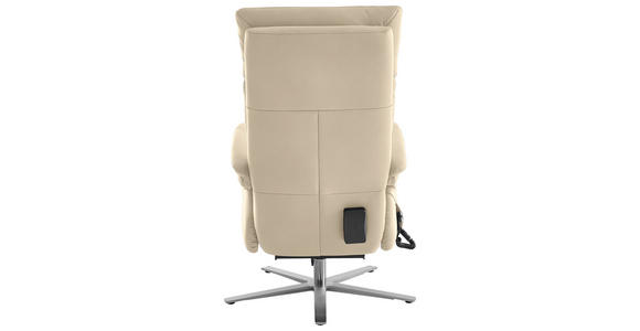 RELAXSESSEL in Leder Ecru - Ecru/Edelstahlfarben, Design, Leder/Metall (70/124/85cm) - Cantus