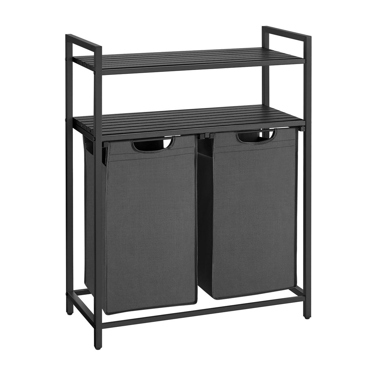 KÔŠ NA BIELIZEŇ, čierna - čierna, Trend, kov/kompozitné drevo (73/92/33cm) - MID.YOU