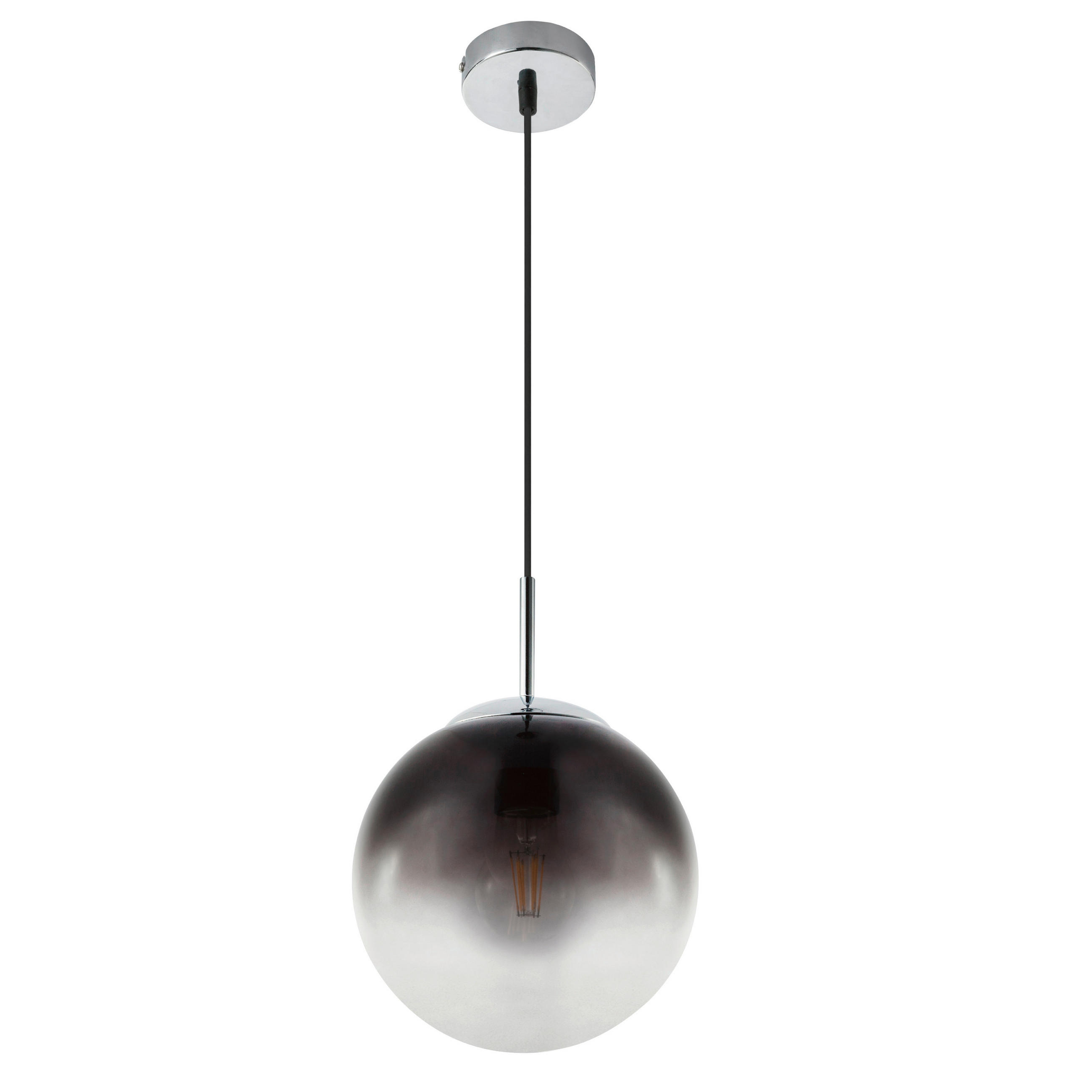 HÄNGELEUCHTE 20/120 cm   - Chromfarben, KONVENTIONELL, Glas/Metall (20/120cm)