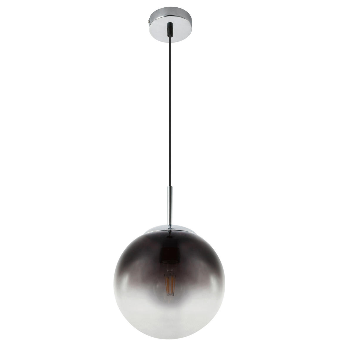 HÄNGELEUCHTE 20/120 cm   - Chromfarben, KONVENTIONELL, Glas/Metall (20/120cm)