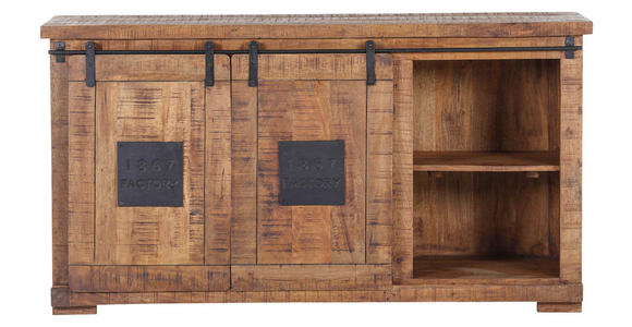 SIDEBOARD in 160/85/45 cm - Schwarz/Naturfarben, LIFESTYLE, Holz/Metall (160/85/45cm) - Landscape
