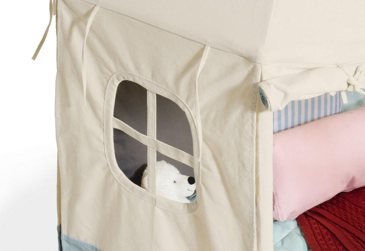 SPIELZELT - Pastellblau/Weiß, Basics, Textil (124/142/124cm) - Pinolino