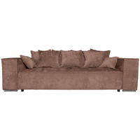 BIGSOFA Flachgewebe Altrosa  - Chromfarben/Altrosa, KONVENTIONELL, Textil/Metall (256/68/122cm) - Carryhome