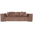 BIGSOFA in Flachgewebe Altrosa  - Chromfarben/Altrosa, KONVENTIONELL, Textil/Metall (256/68/122cm) - Carryhome