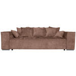 BIGSOFA Flachgewebe Altrosa  - Chromfarben/Altrosa, KONVENTIONELL, Textil/Metall (256/68/122cm) - Carryhome