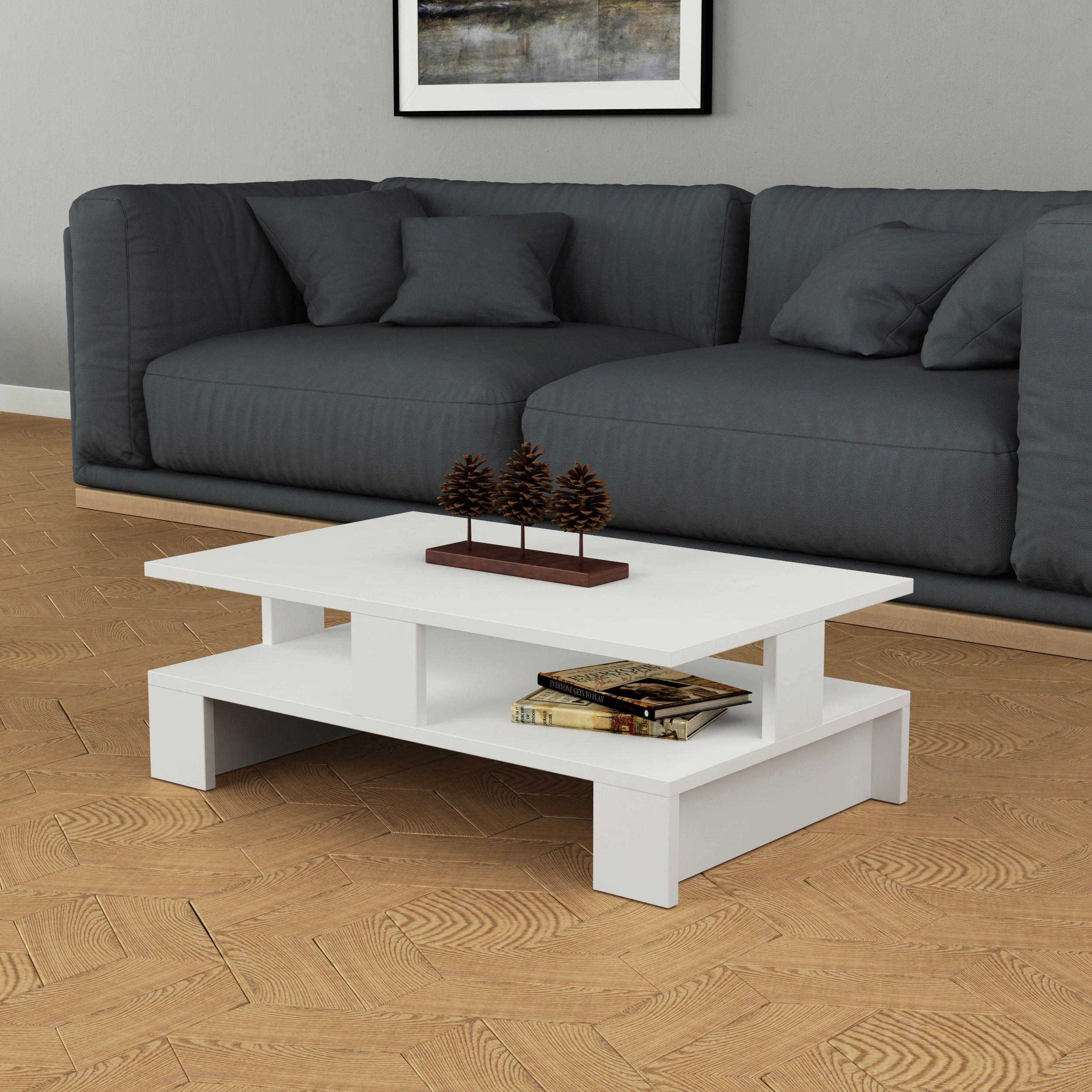 COUCHTISCH in Holzwerkstoff 80/50/28 cm   - Weiss, Design, Holzwerkstoff (80/50/28cm) - Livetastic