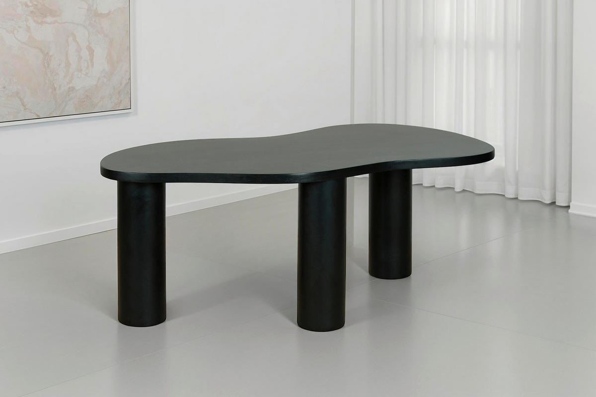 COUCHTISCH Akazie massiv Freiform Schwarz  - Schwarz, Design, Holz (110/45/55cm) - MID.YOU