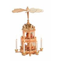 WEIHNACHTSPYRAMIDE  - Naturfarben, Basics, Holz (16/38/16cm) - X-Mas