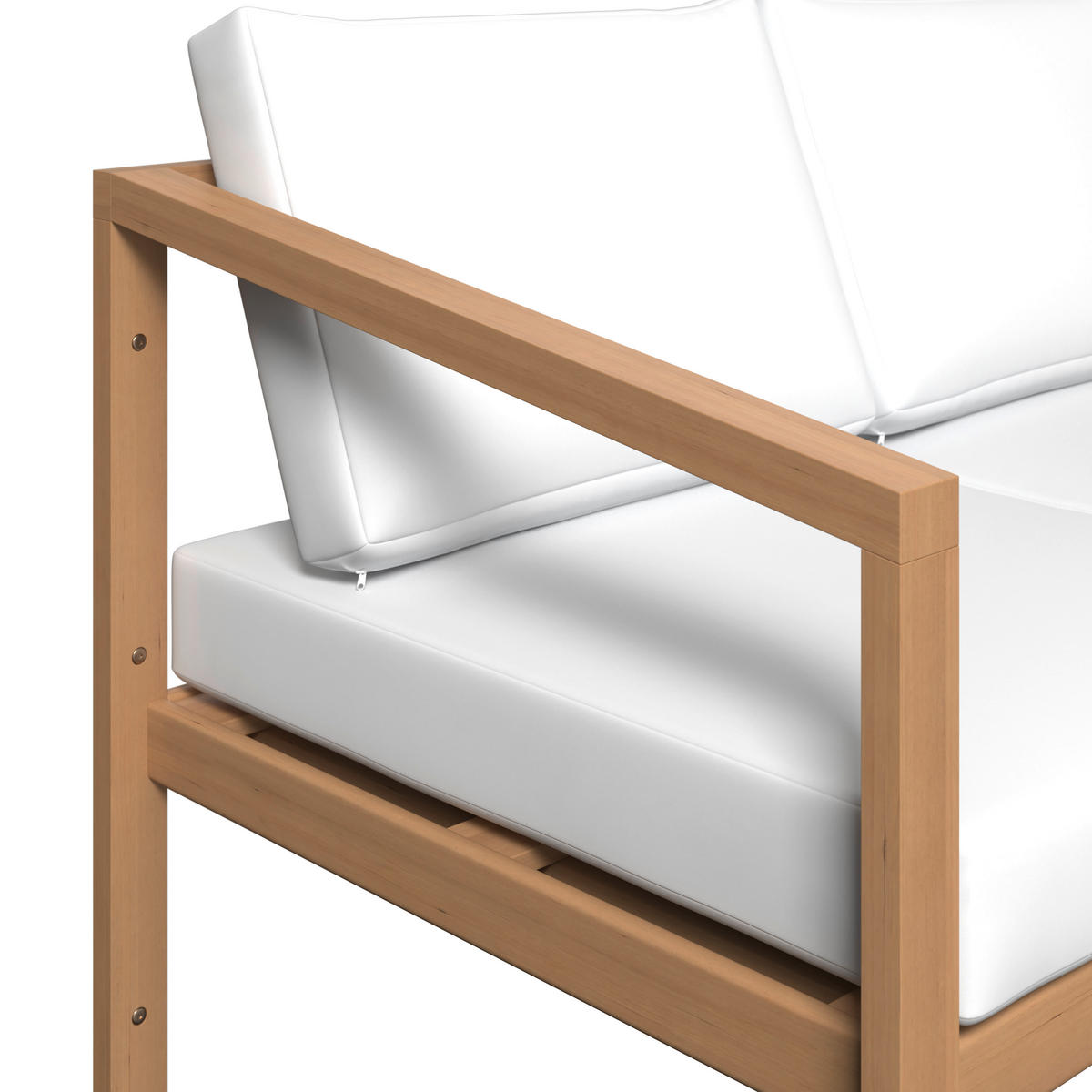 GARTENBANK 130/75/80 cm  in Creme, Akaziefarben  - Creme/Akaziefarben, MODERN, Holz/Textil (130/75/80cm) - Ambia Garden