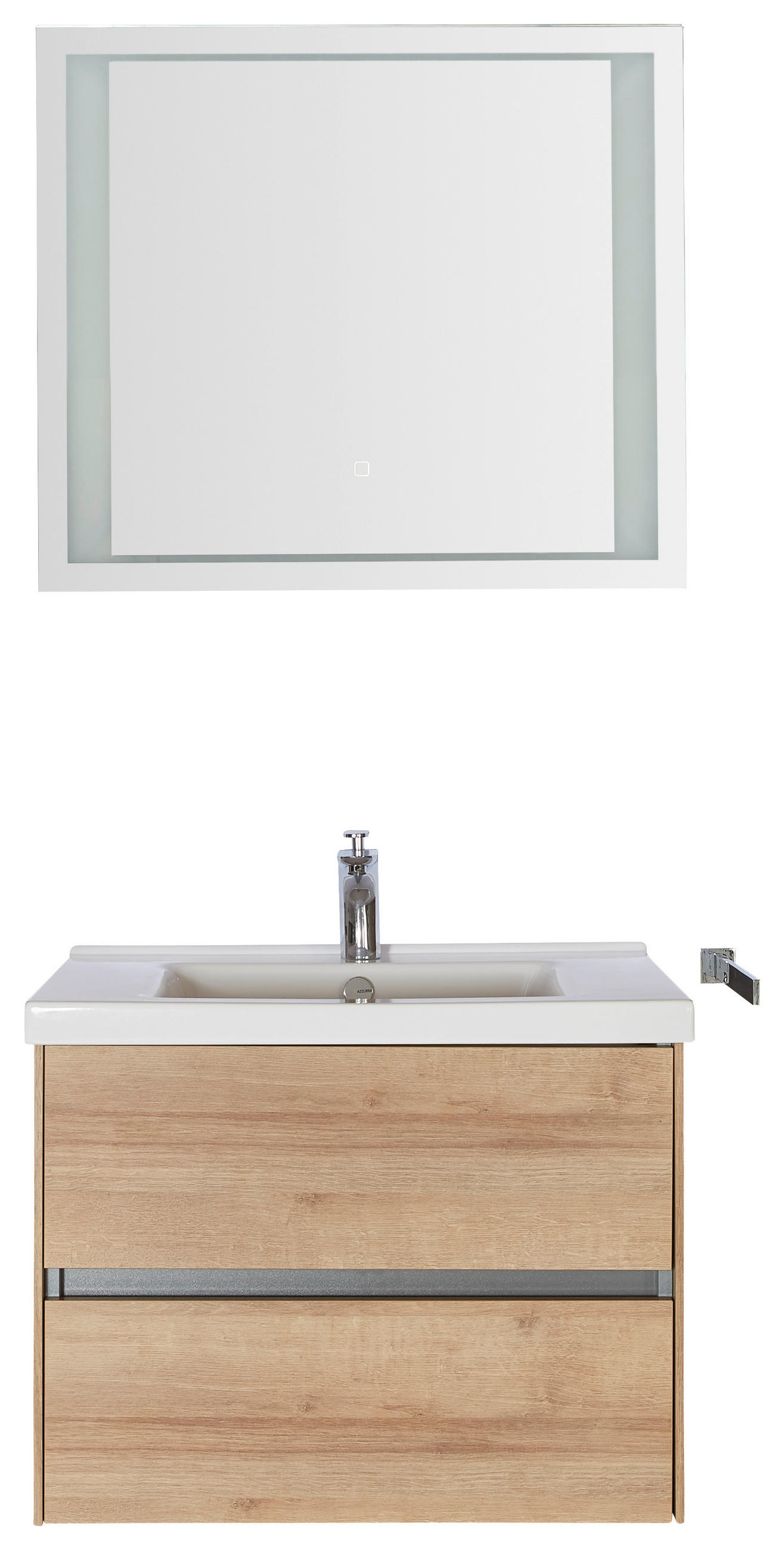 BADEZIMMER  in 71 cm  - Eichefarben/Weiß, Design, Glas/Keramik (71cm) - Dieter Knoll