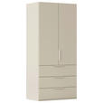 DREHTÜRENSCHRANK 101/223/61 cm,  in Champagner, 2-türig  - Champagner, Basics, Holzwerkstoff/Metall (101/223/61cm) - Novel