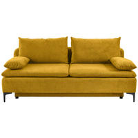 SCHLAFSOFA in Flachgewebe Gelb  - Gelb/Schwarz, Design, Textil/Metall (203/75/100cm) - MID.YOU