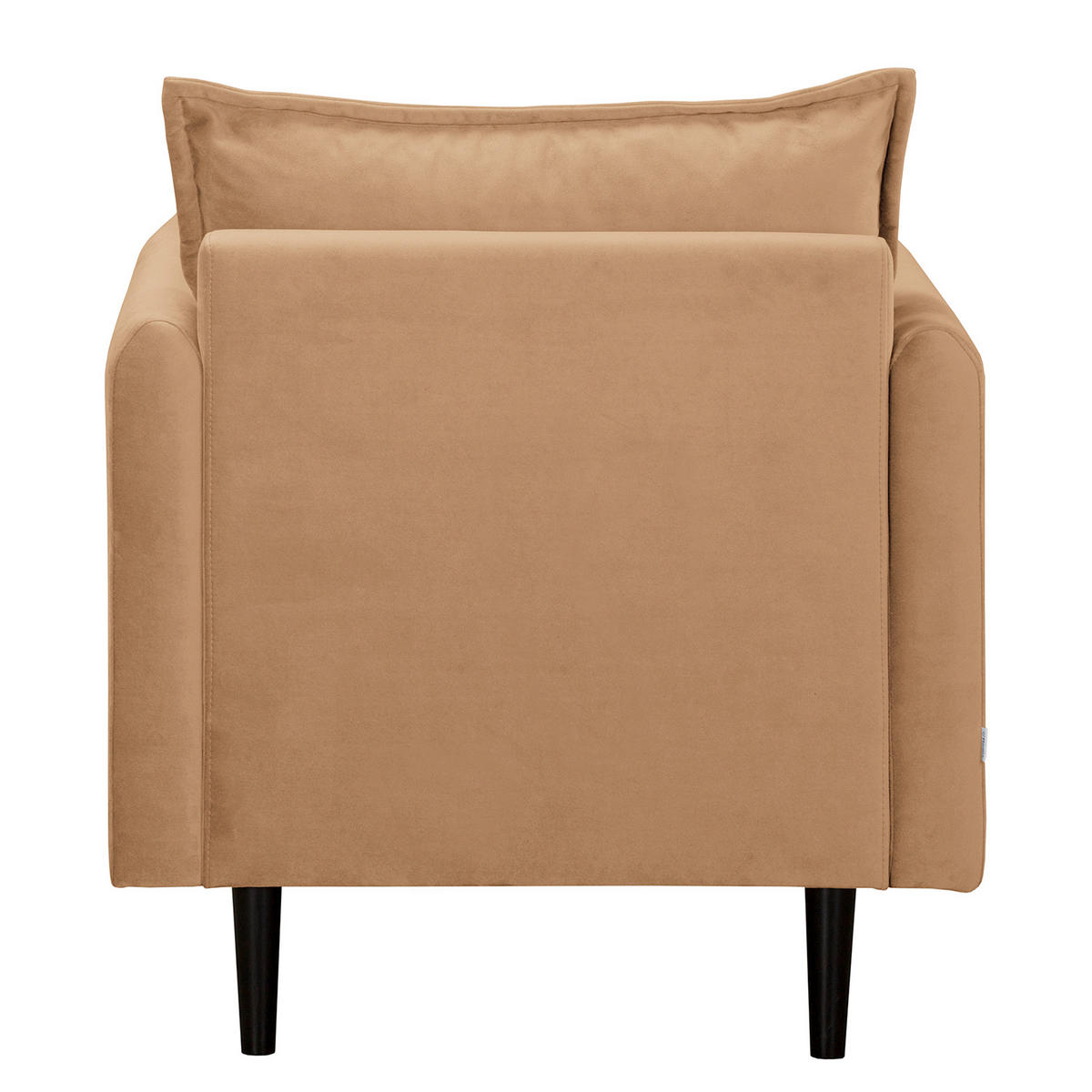 SESSEL in Samt Hellbraun  - Hellbraun/Schwarz, Design, Holz/Textil (74/86/100cm) - P & B