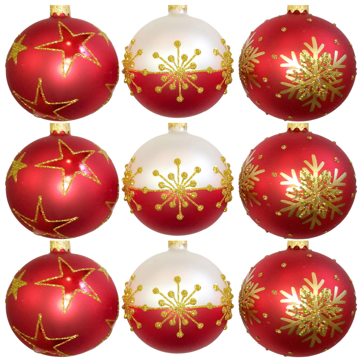 CHRISTBAUMKUGEL-SET 8 cm 9-teilig  - Rot, LIFESTYLE, Glas/Metall (8cm) - X-Mas