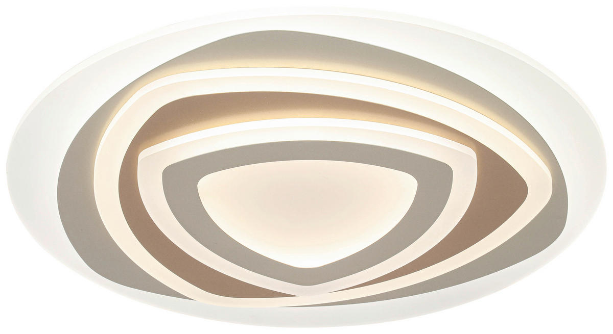 DECKENLEUCHTE 50/6 cm   - Champagner/Weiß, Trend, Kunststoff/Metall (50/6cm) - Novel