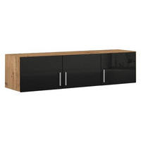 AUFSATZSCHRANK 136/39/54 cm Dunkelgrau, Eiche Artisan  - Dunkelgrau/Silberfarben, Design, Holzwerkstoff/Kunststoff (136/39/54cm) - Carryhome