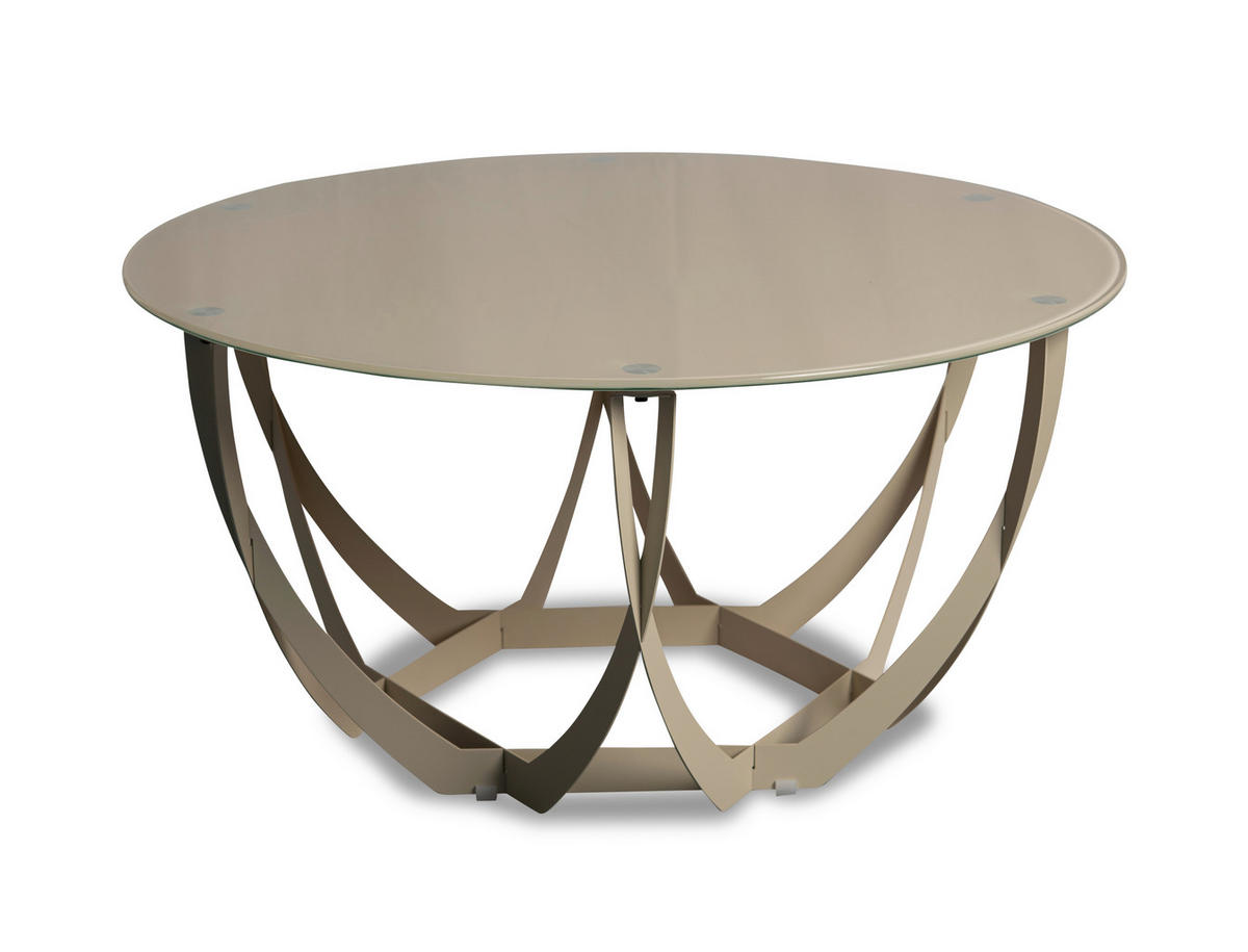 COUCHTISCH in Metall, Glas 80/80/40 cm  - Creme, Basics, Glas/Metall (80/80/40cm) - Xora