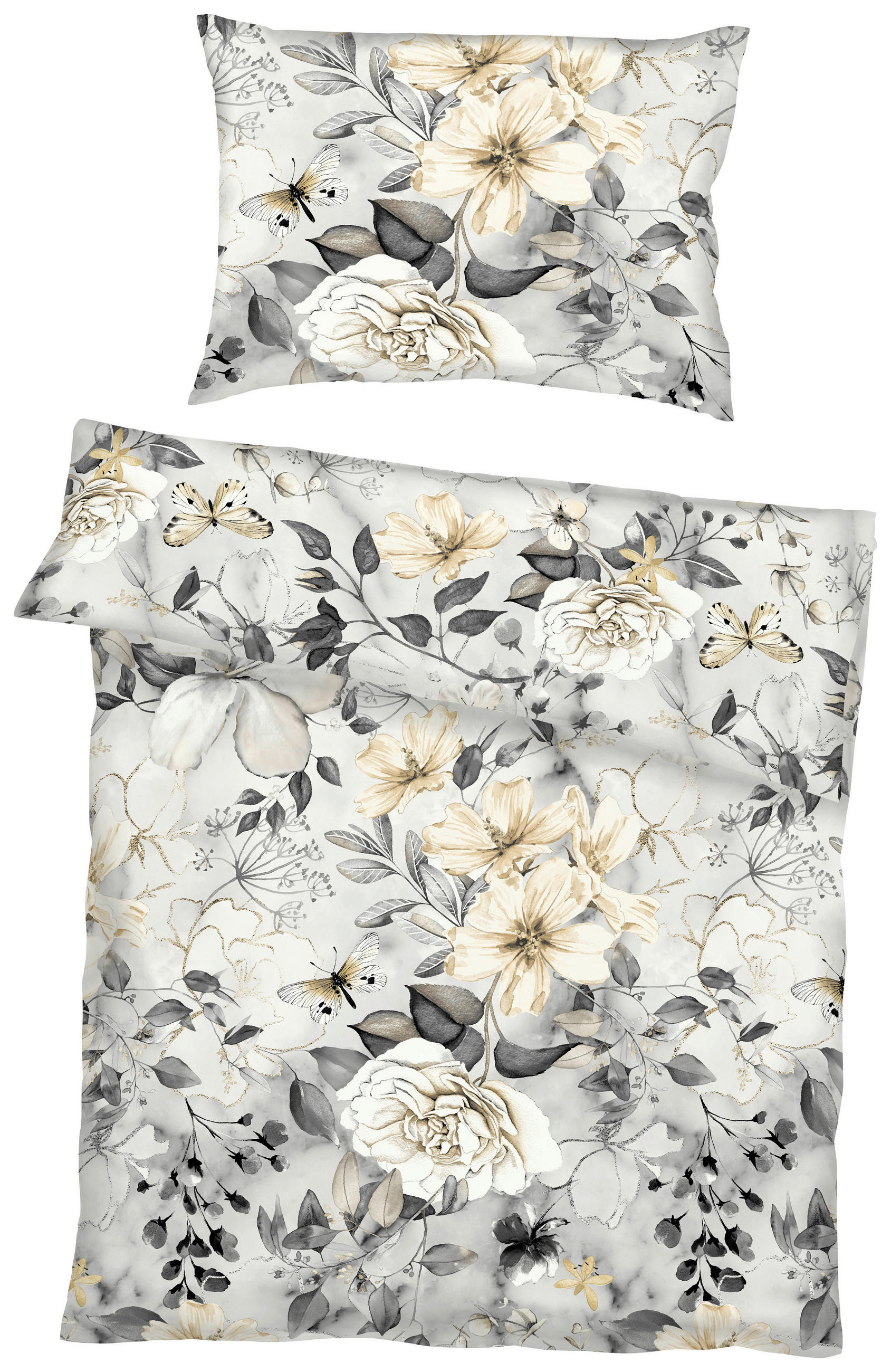BETTWÄSCHE Jahreskollektion Makosatin 140/200 cm  - Anthrazit, Design, Textil (140/200cm) - Kaeppel