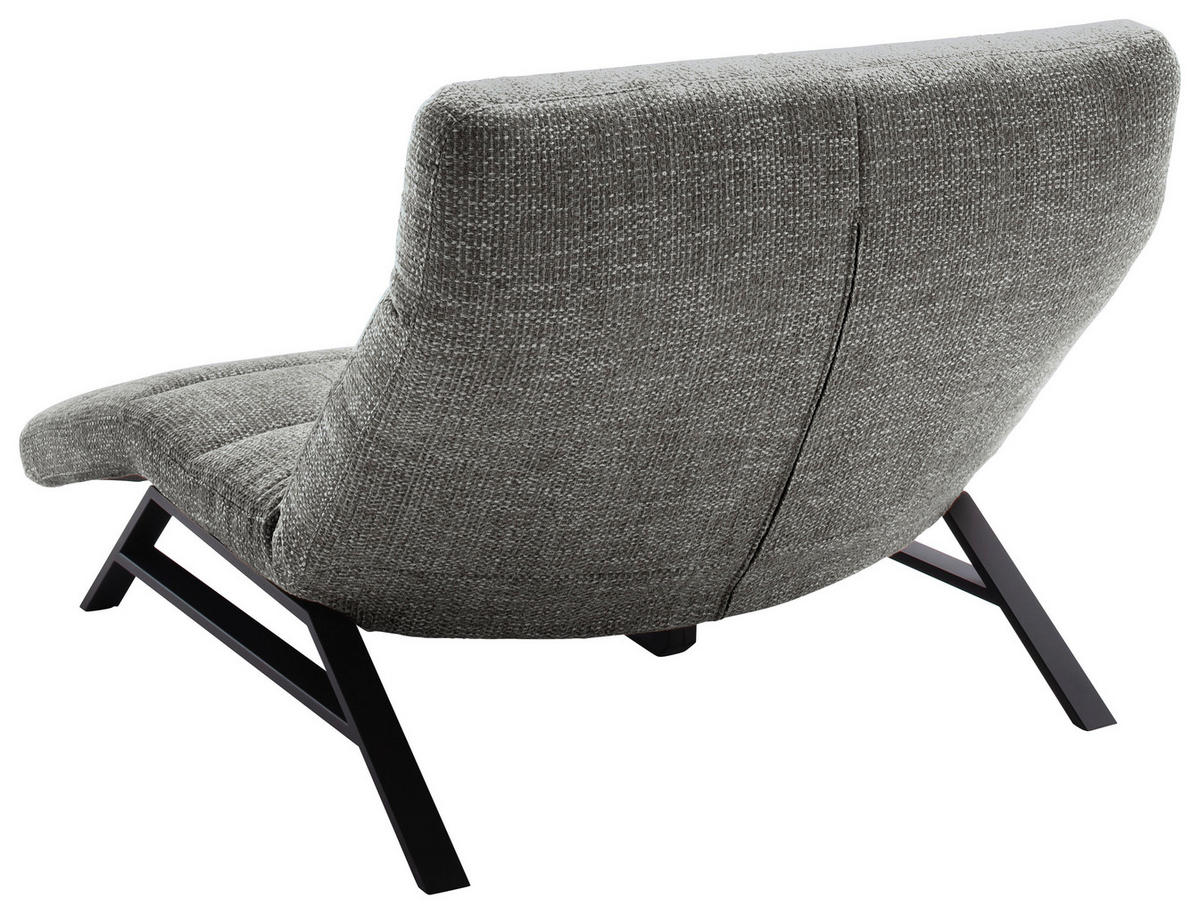 RELAXLIEGE 120/54-113/158-198 cm  in Chenille Grau  - Schwarz/Grau, Design, Textil/Metall (120/54-113/158-198cm) - Pure Home Lifestyle