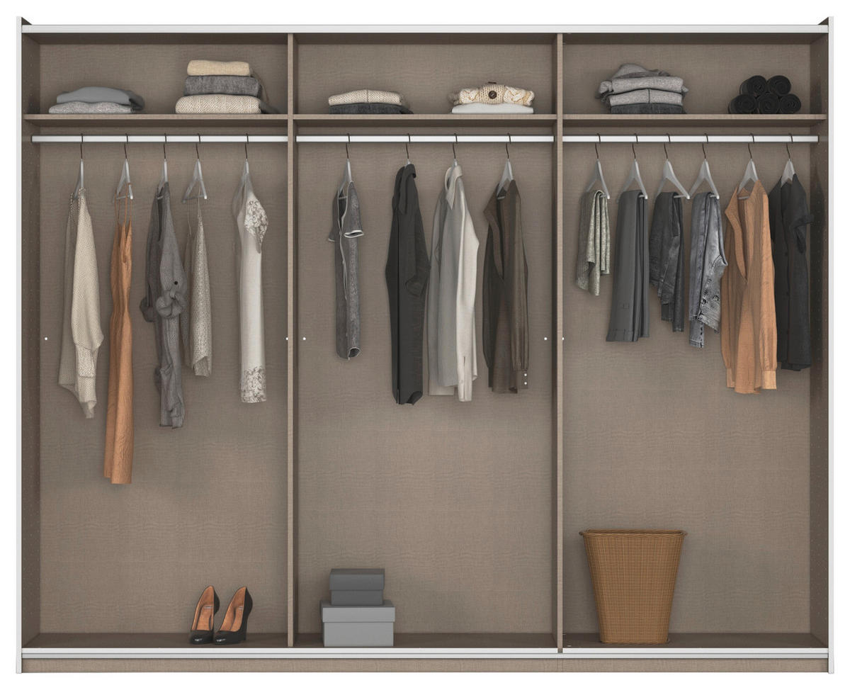 SCHWEBETÜRENSCHRANK Grau  - Grau, Trend, Holzwerkstoff/Metall (261/210/59cm) - Rauch Möbel