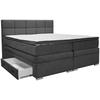 BOXSPRINGBETT 180/200 cm  in Anthrazit  - Anthrazit/Alufarben, Konventionell, Kunststoff/Textil (180/200cm) - Carryhome