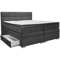 BOXSPRINGBETT 180/200 cm  in Anthrazit  - Anthrazit/Alufarben, Konventionell, Kunststoff/Textil (180/200cm) - Carryhome