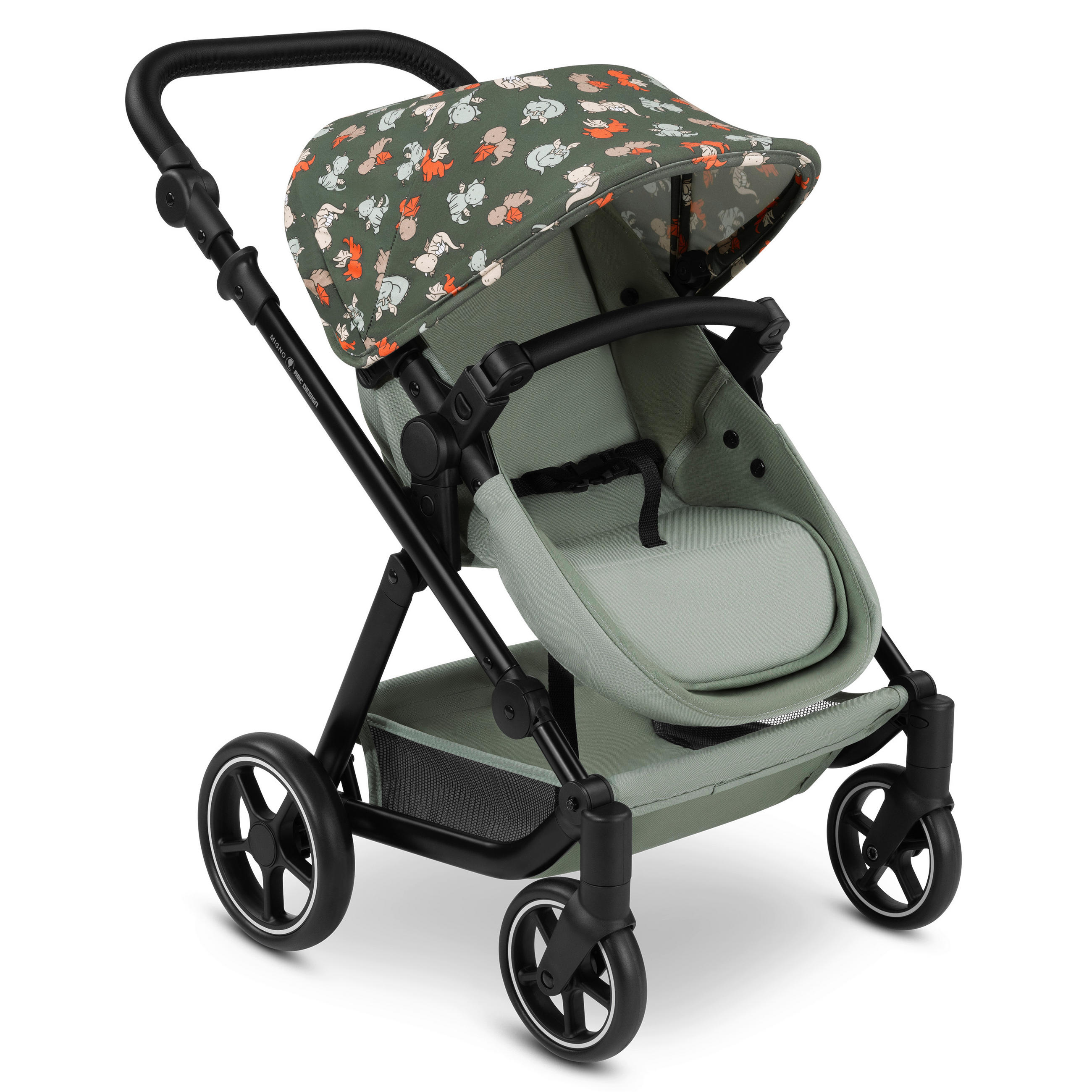 PUPPENWAGEN - Multicolor/Olivgrün, Basics, Textil/Metall (62/45/67cm) - ABC Design